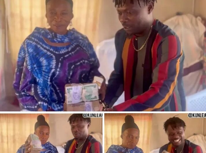 Actor Kunle Afod Presents A Cash Gift Of 500,000 Naira To Veteran Actress Iya Ologi